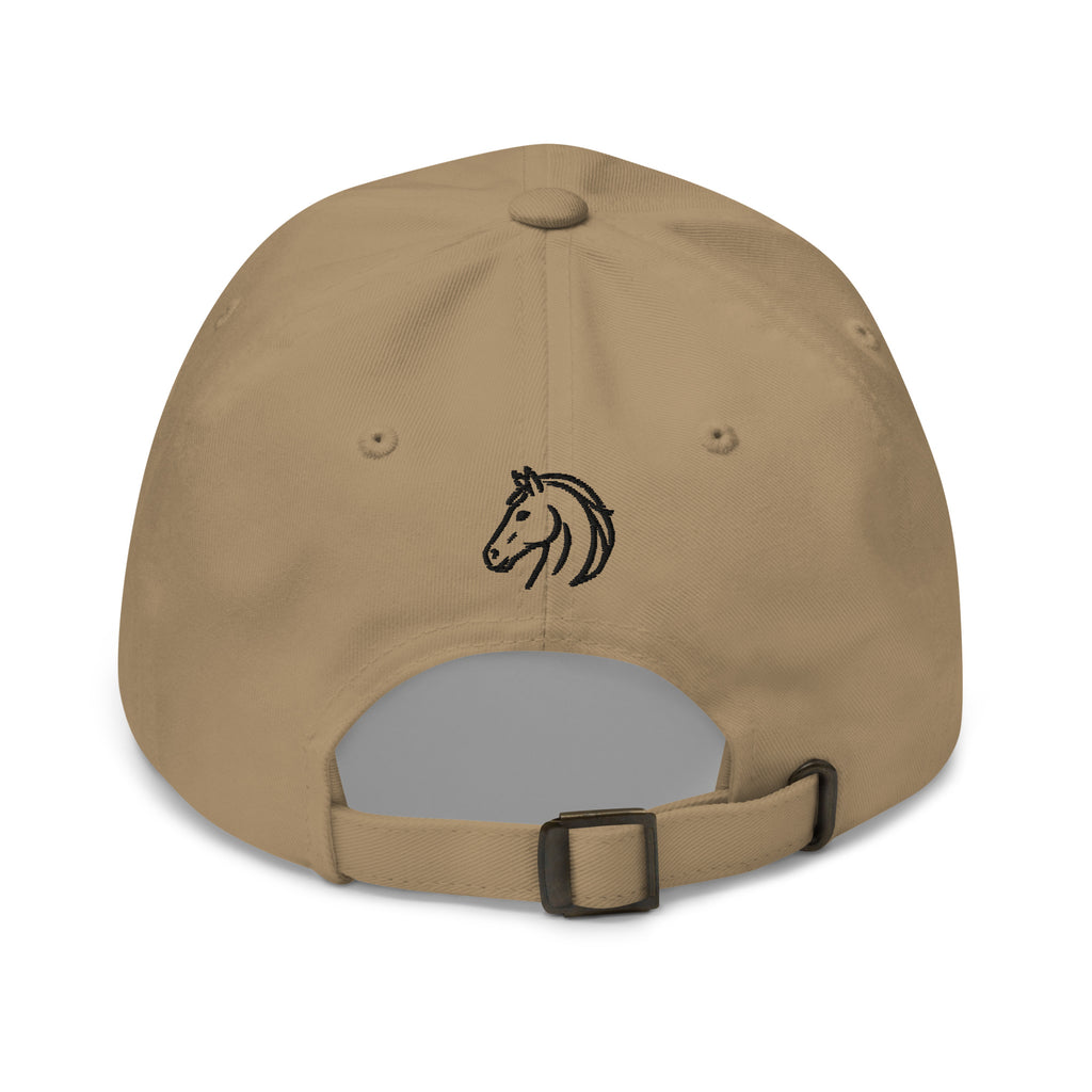 Witte katoenen Dad Cap met minimalistisch paardenlogo en verstelbare band