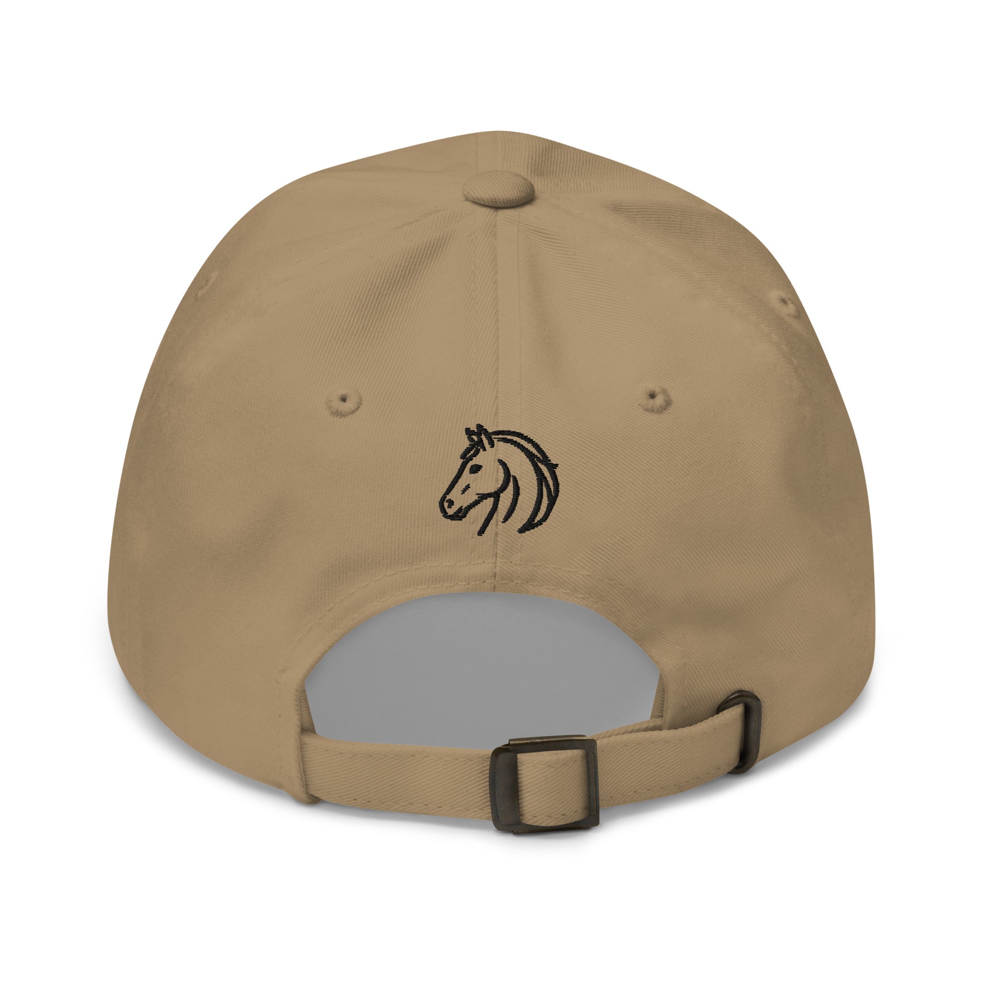 Witte katoenen Dad Cap met minimalistisch paardenlogo en verstelbare band