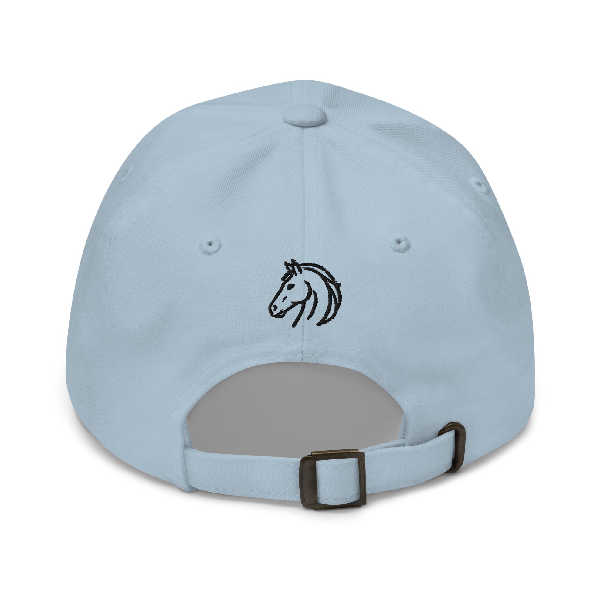Witte katoenen Dad Cap met minimalistisch paardenlogo.