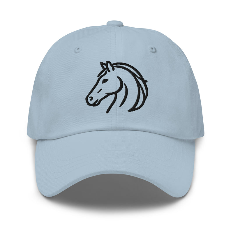 Witte Dad Cap met Minimalistisch Paardenlogo – 100% Katoen, Verstelbare Band