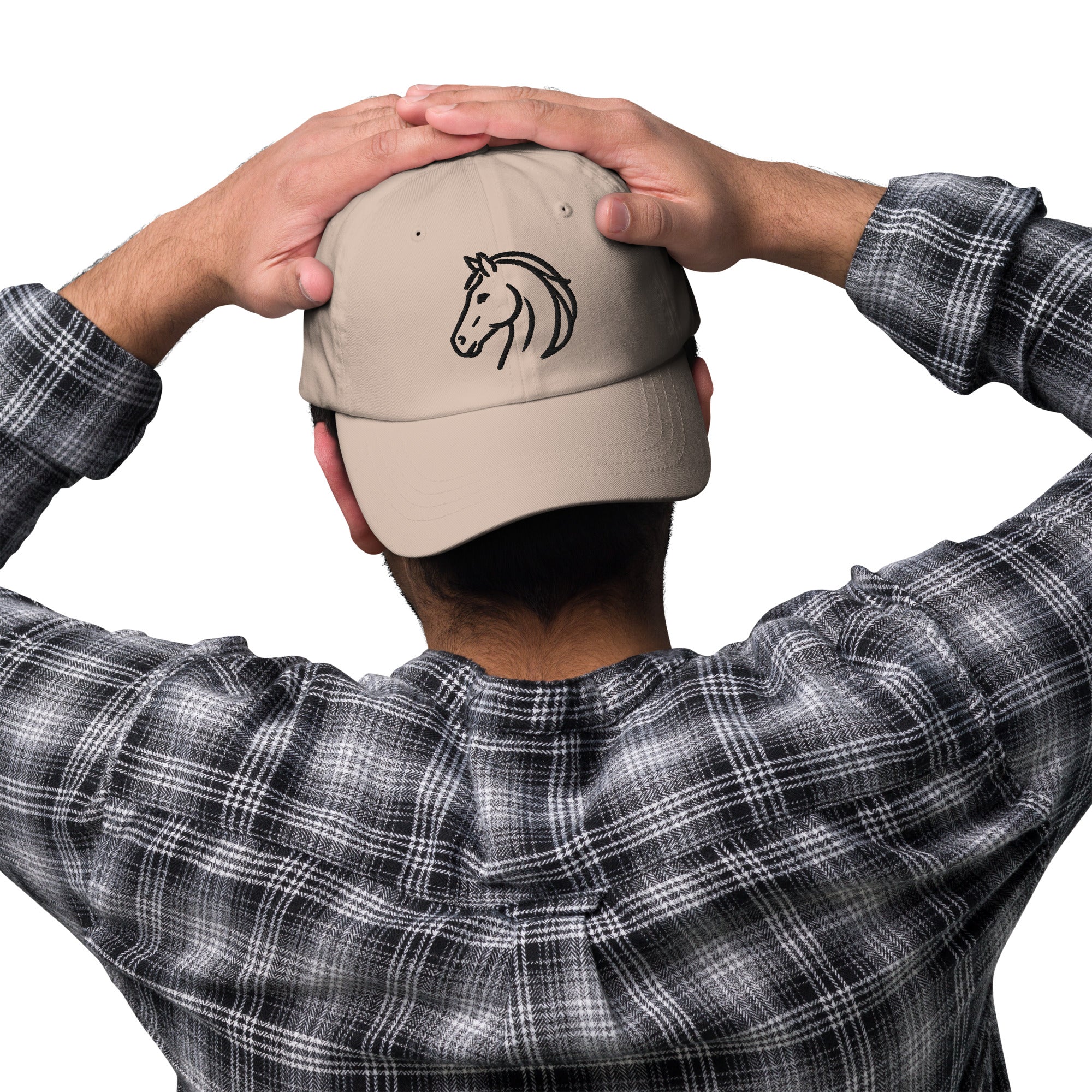 Witte Dad Cap van katoen met minimalistisch paardenlogo