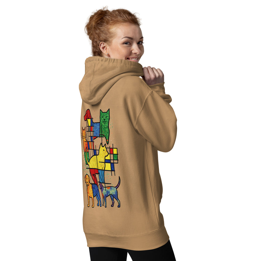 Zwarte Urban Duo sweater met kleurrijke street art print van dieren.