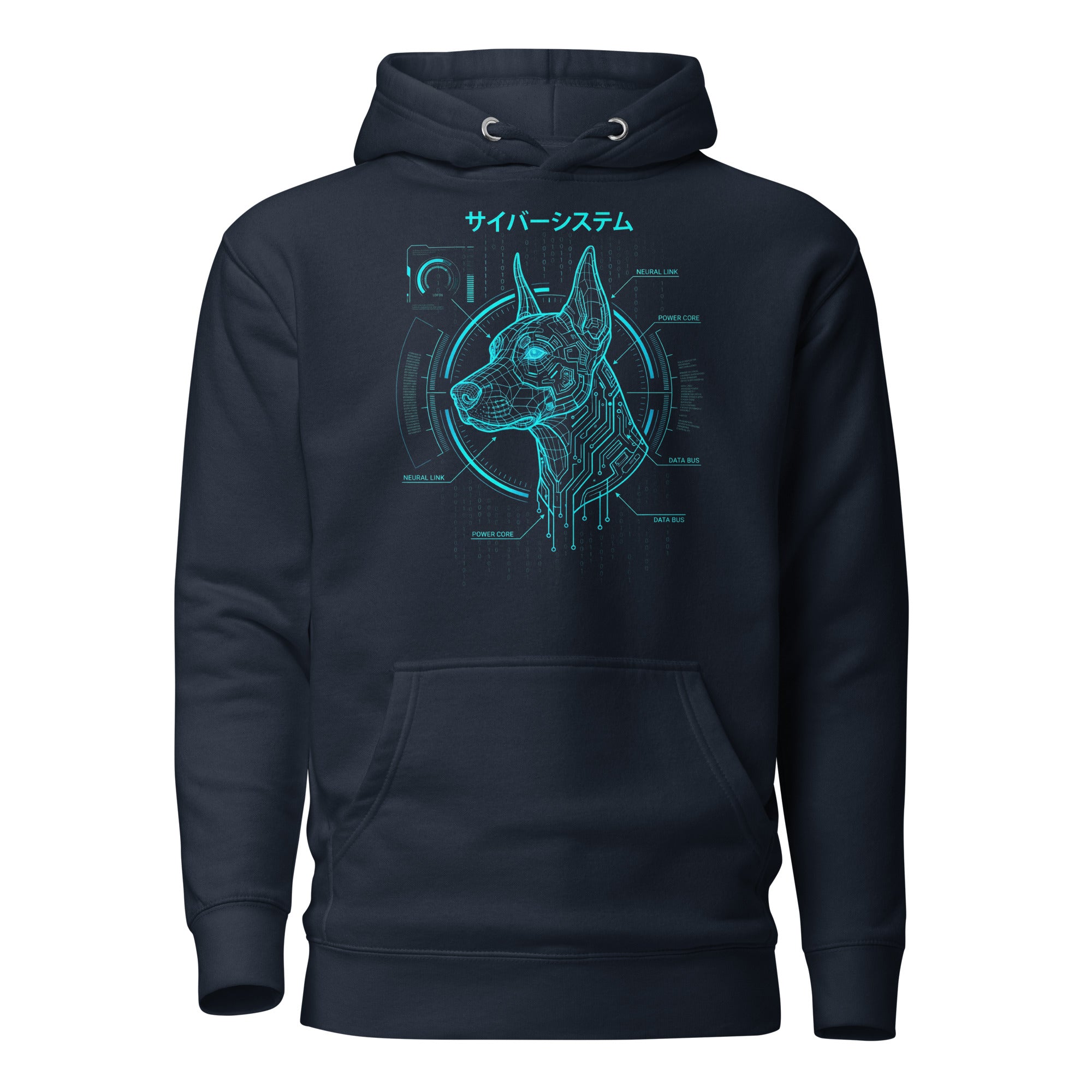 Oversized Cyber-Hound Schematic Hoodie