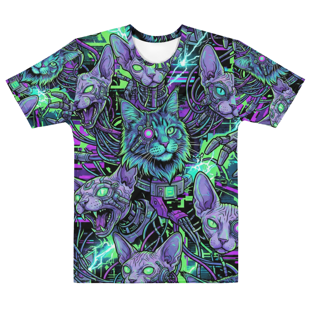 System Overload | AOP Cyber-Chaos T-shirt Design Paws – onderdeel van Jandk.