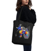 Biologische Tote Bag | Abstracte Hondenprint - Cyber Pup Collectie