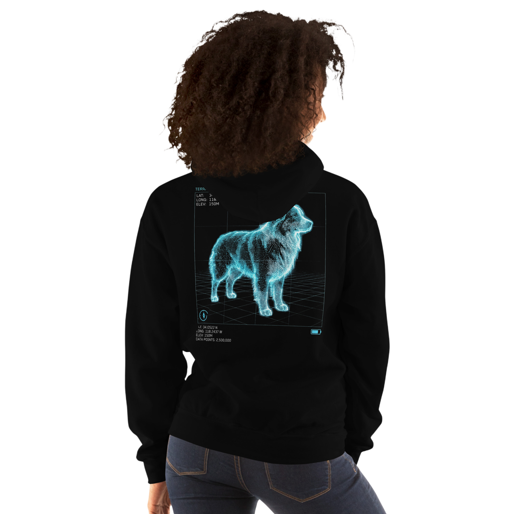 The Pathfinder | Australian Shepherd Lidar Tee Design Paws – onderdeel van Jandk.