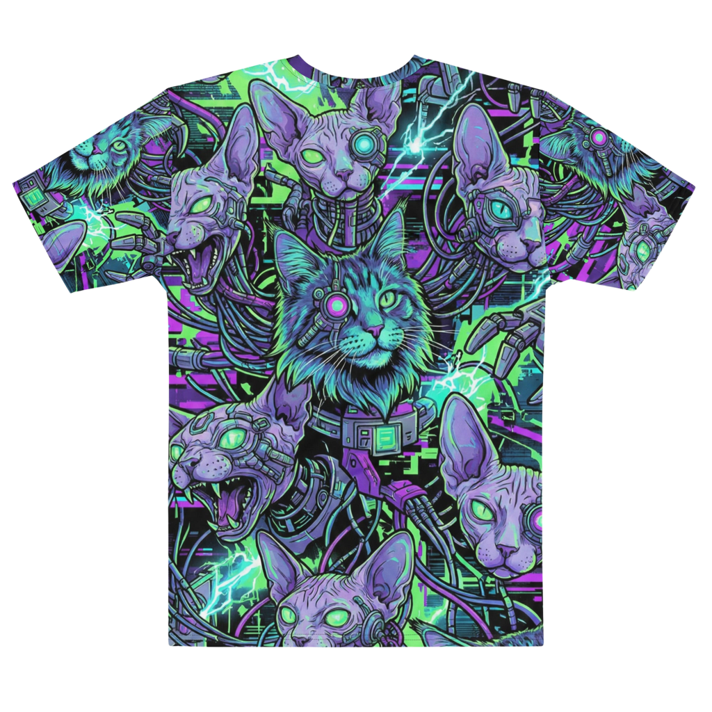 System Overload | AOP Cyber-Chaos T-shirt Design Paws – onderdeel van Jandk.