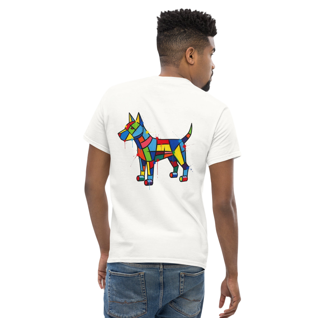 Abstract Honden T-shirt | Levendige 'Chroma Hound' Print Uniseks designpaws