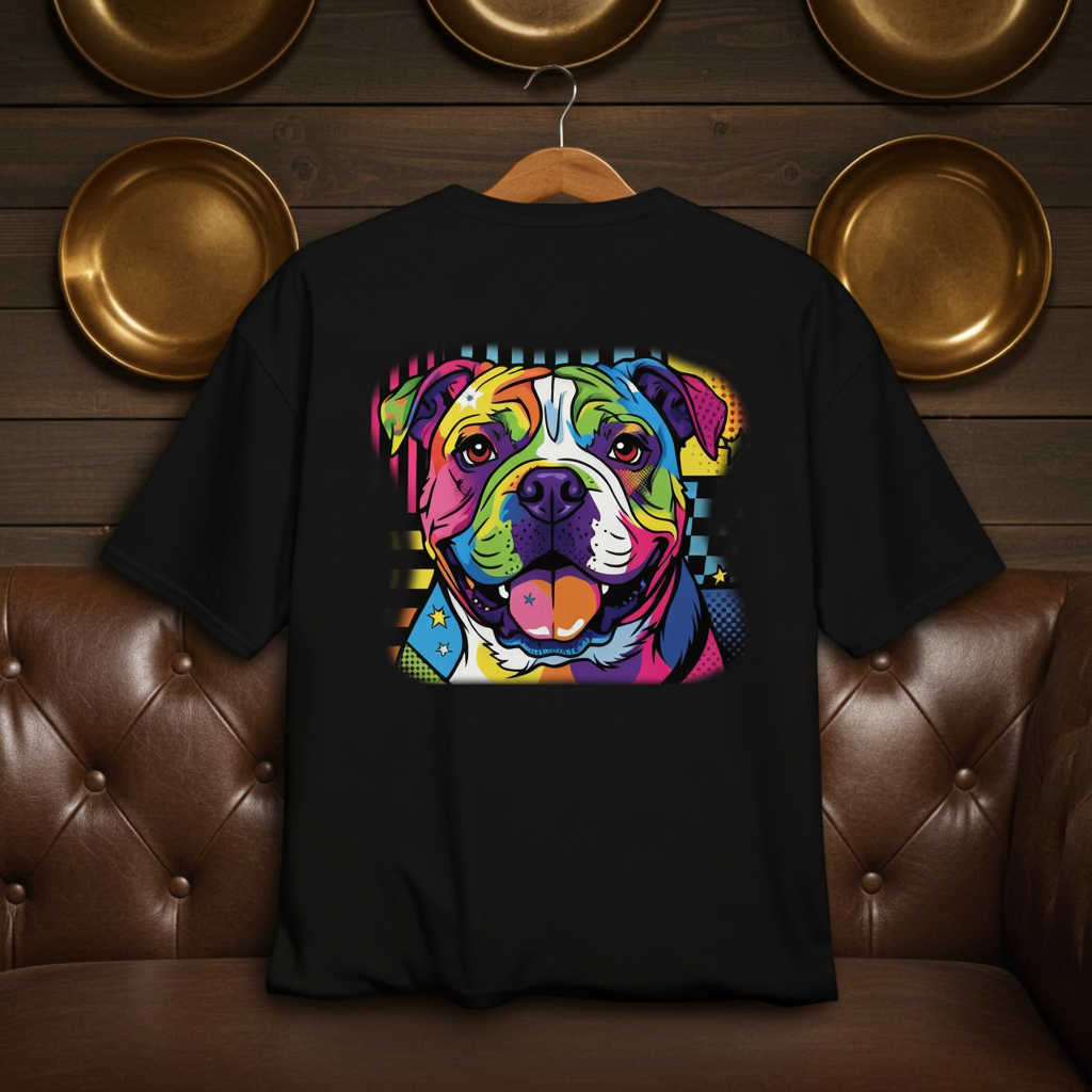 Heren T-shirt Bulldog Print | Gestructureerd Katoen - Streetwear Design Paws – onderdeel van Jandk.