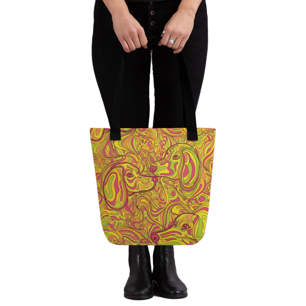 Stoffen Tas Abstracte Print | Ruime Polyester Tote Bag - Swirl Species Design Paws – onderdeel van Jandk.