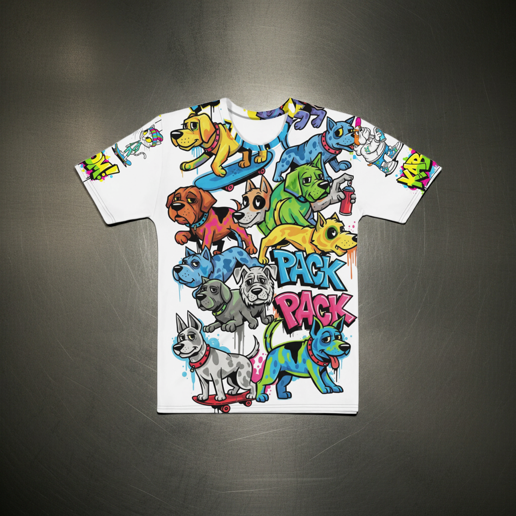 Luxe Heren T-shirt | Duurzame Superzachte Jersey - Vibrant Collectie Design Paws – onderdeel van Jandk.