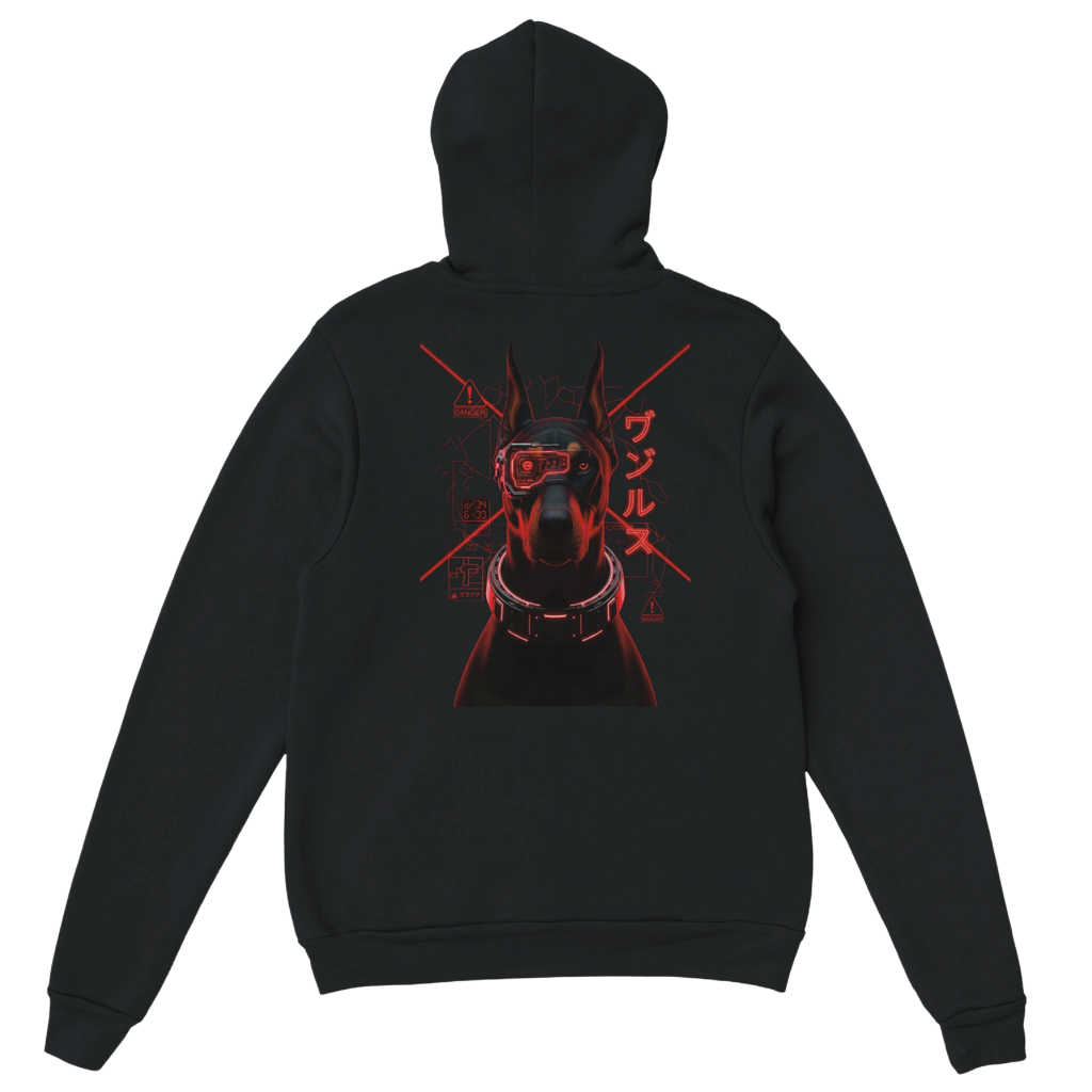 The Gatekeeper | Premium Organic Hoodie – Code Red Design Paws – onderdeel van Jandk.