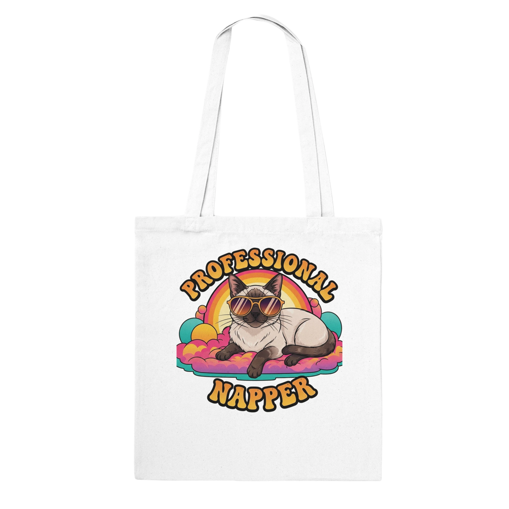 Katten Draagtas | Catnap Club Wit & Duurzaam - Lange Handvatten Design Paws – onderdeel van Jandk.