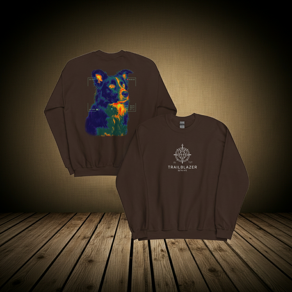 The Scout | Thermal Vision Crewneck – Border Collie Design Paws – onderdeel van Jandk.