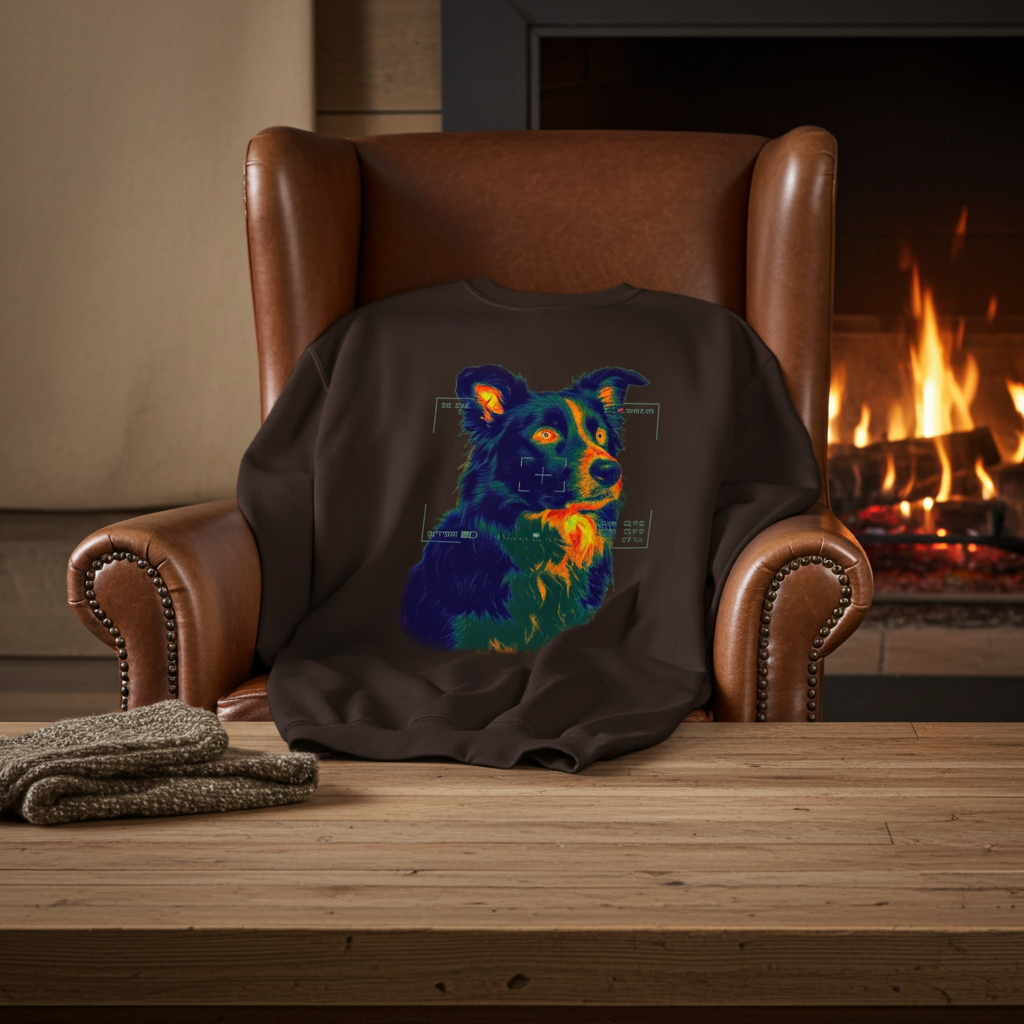 The Scout | Thermal Vision Crewneck – Border Collie Design Paws – onderdeel van Jandk.
