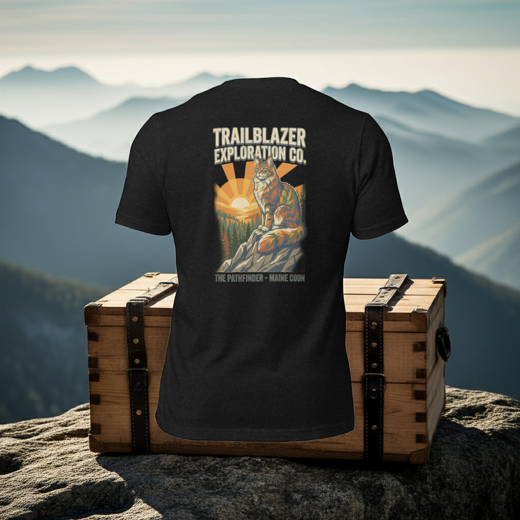 The Pathfinder | Maine Coon Graphic Tee – Organic Cotton Design Paws – onderdeel van Jandk.