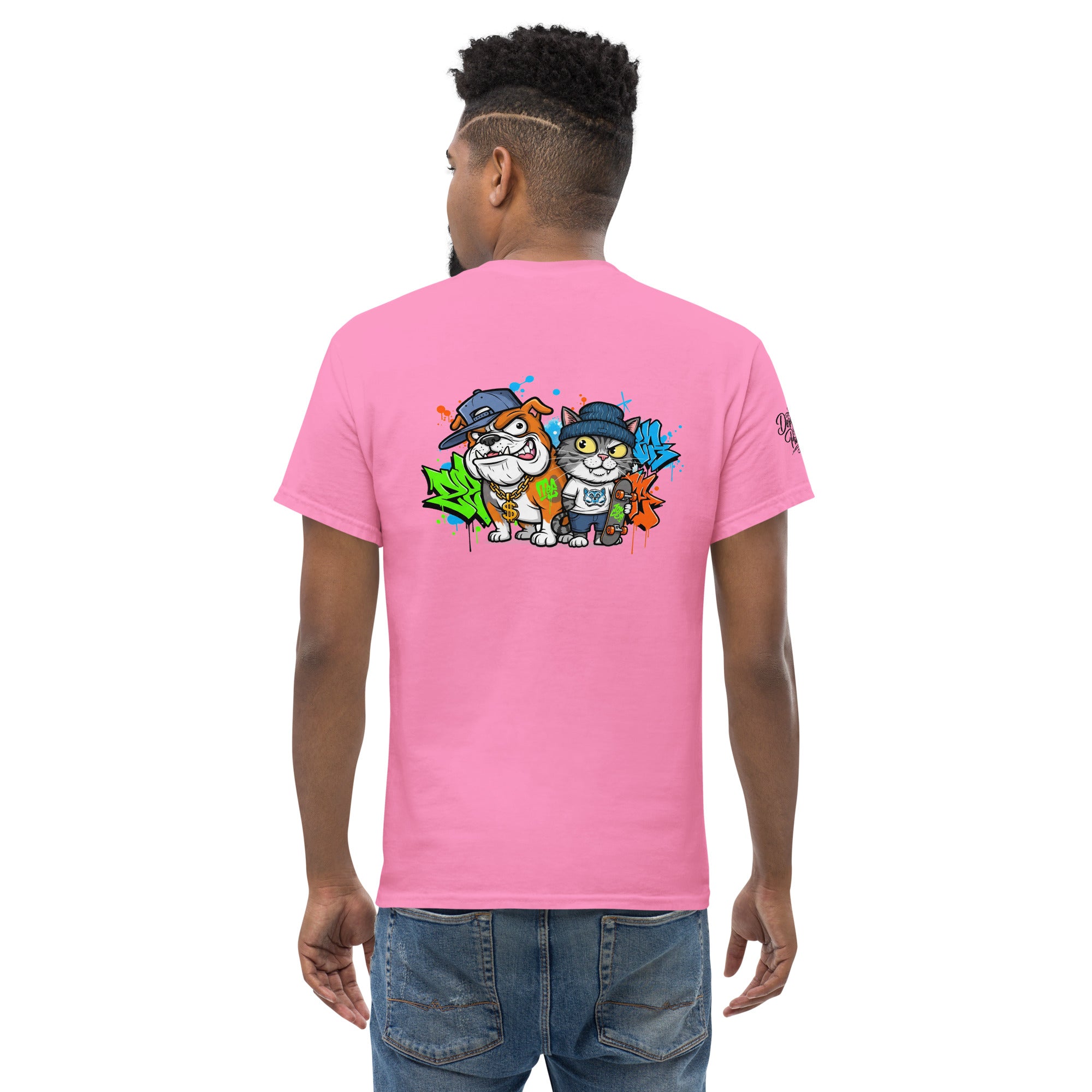Unisex Graffiti T-shirt, zwaar katoen, structured fit, abstracte dieren print