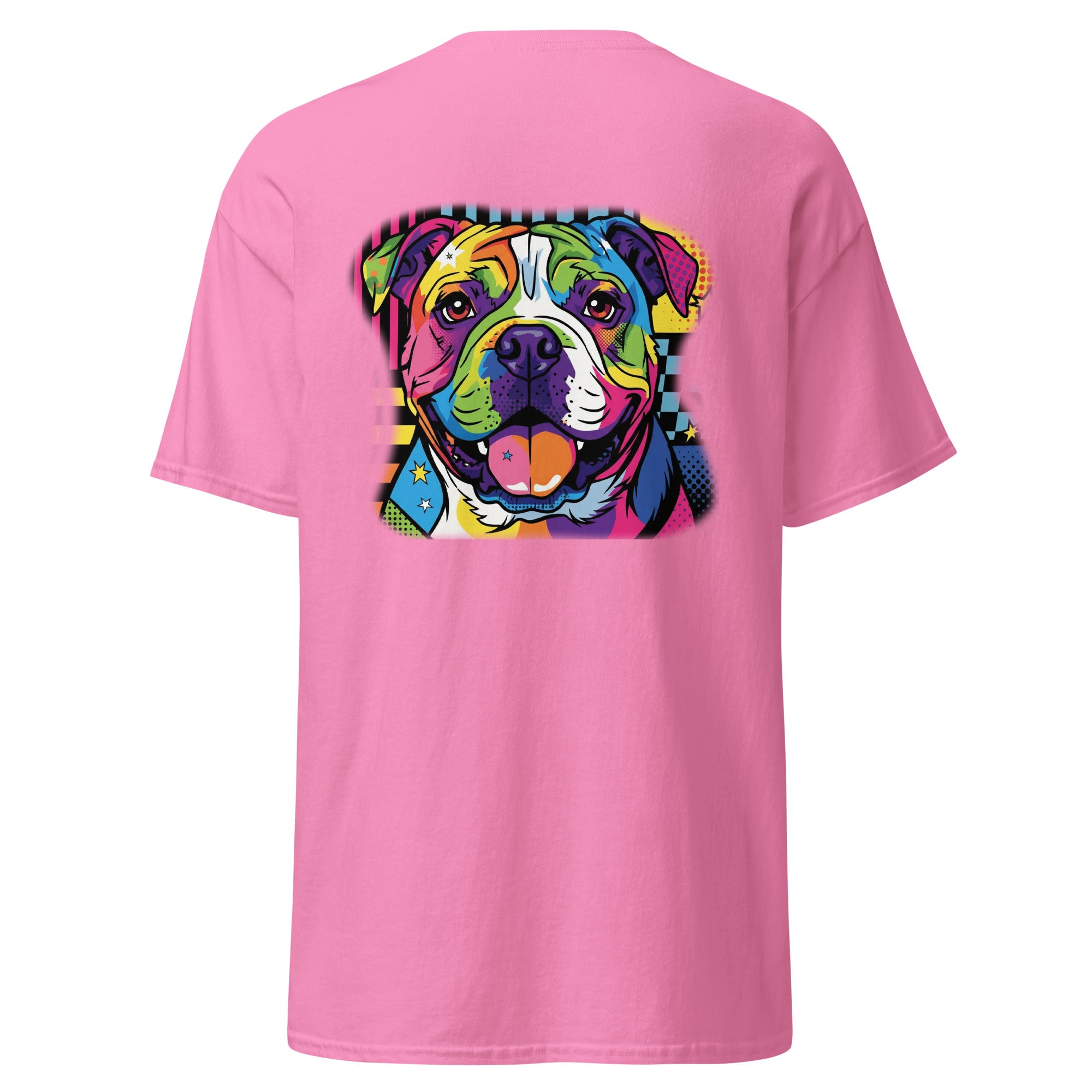 Heren streetwear T-shirt, gestructureerd katoen, bulldog print.
