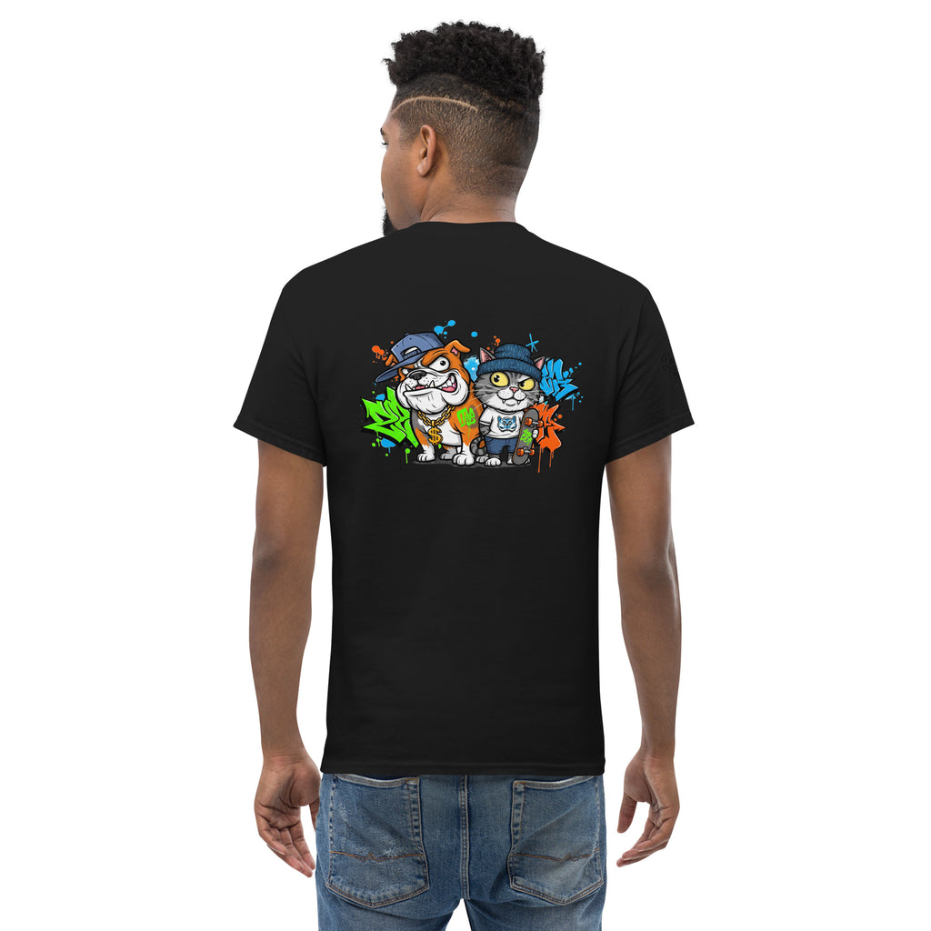 Zwaar Unisex Graffiti T-shirt, structured fit katoen, abstract dieren print.