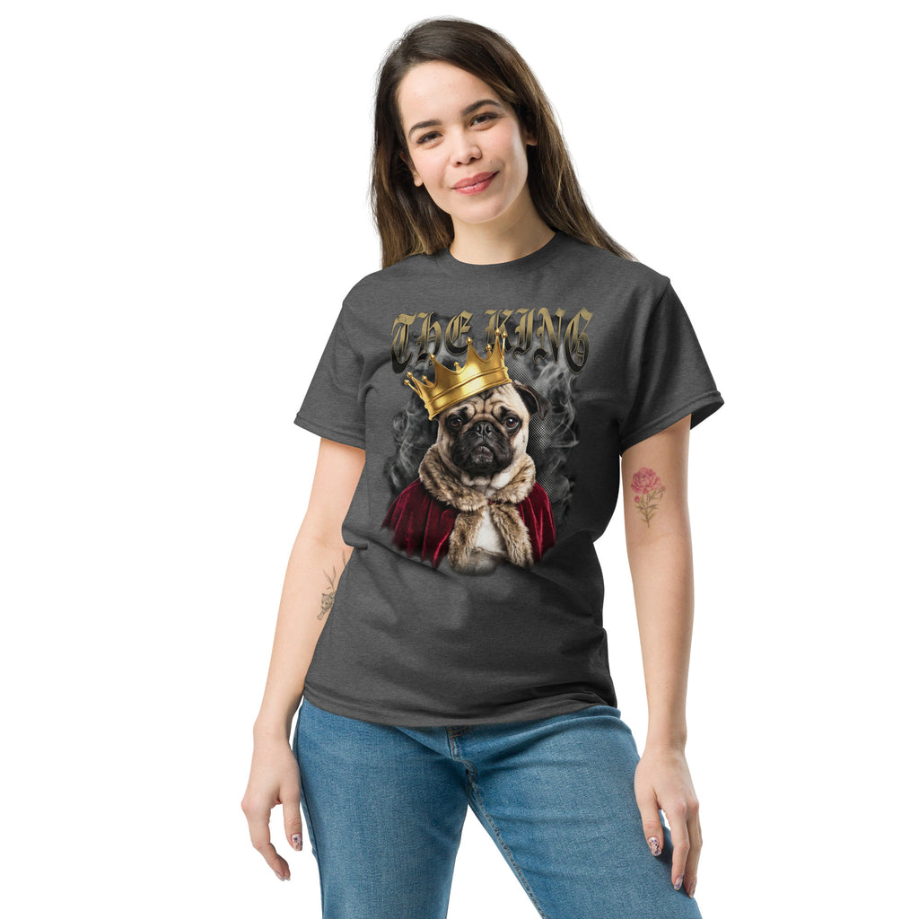 Heavyweight vintage T-shirt met 'The King' Pug print