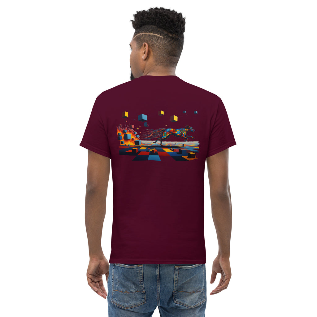 Grafisch Unisex T-shirt Pixel Burnout hondenprint