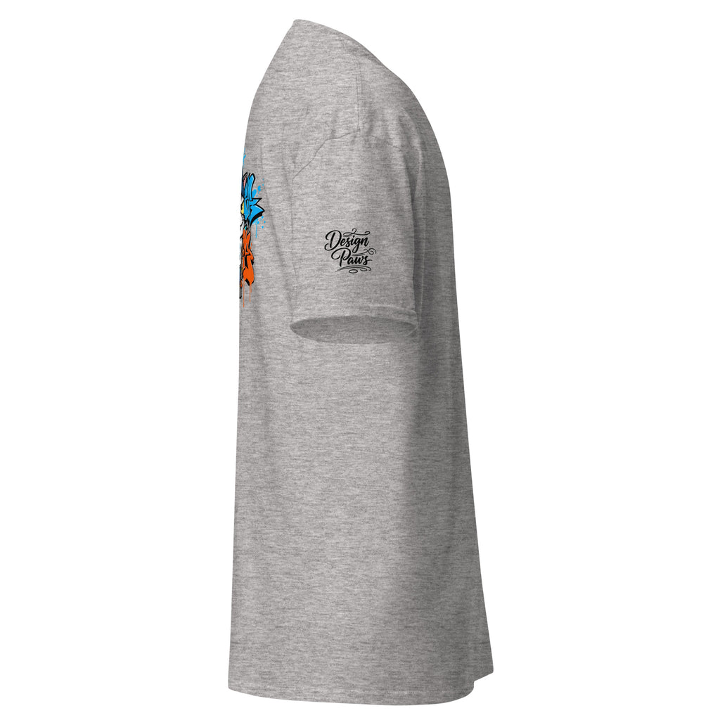 Zwaar Unisex T-shirt van katoen met abstracte dieren graffiti print. Structured fit.