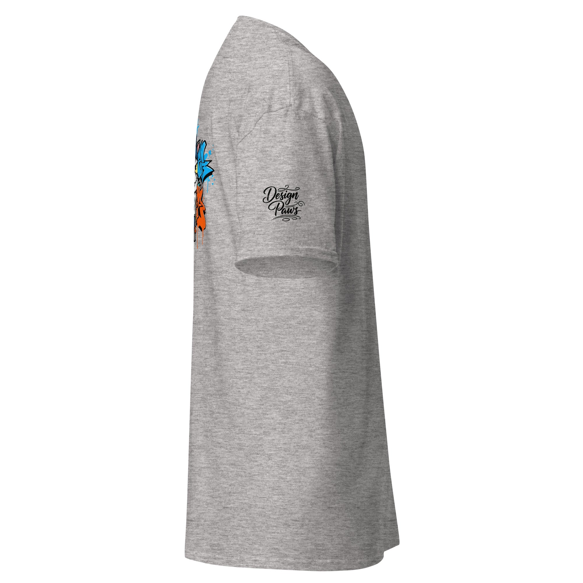 Zwaar Unisex T-shirt van katoen met abstracte dieren graffiti print. Structured fit.