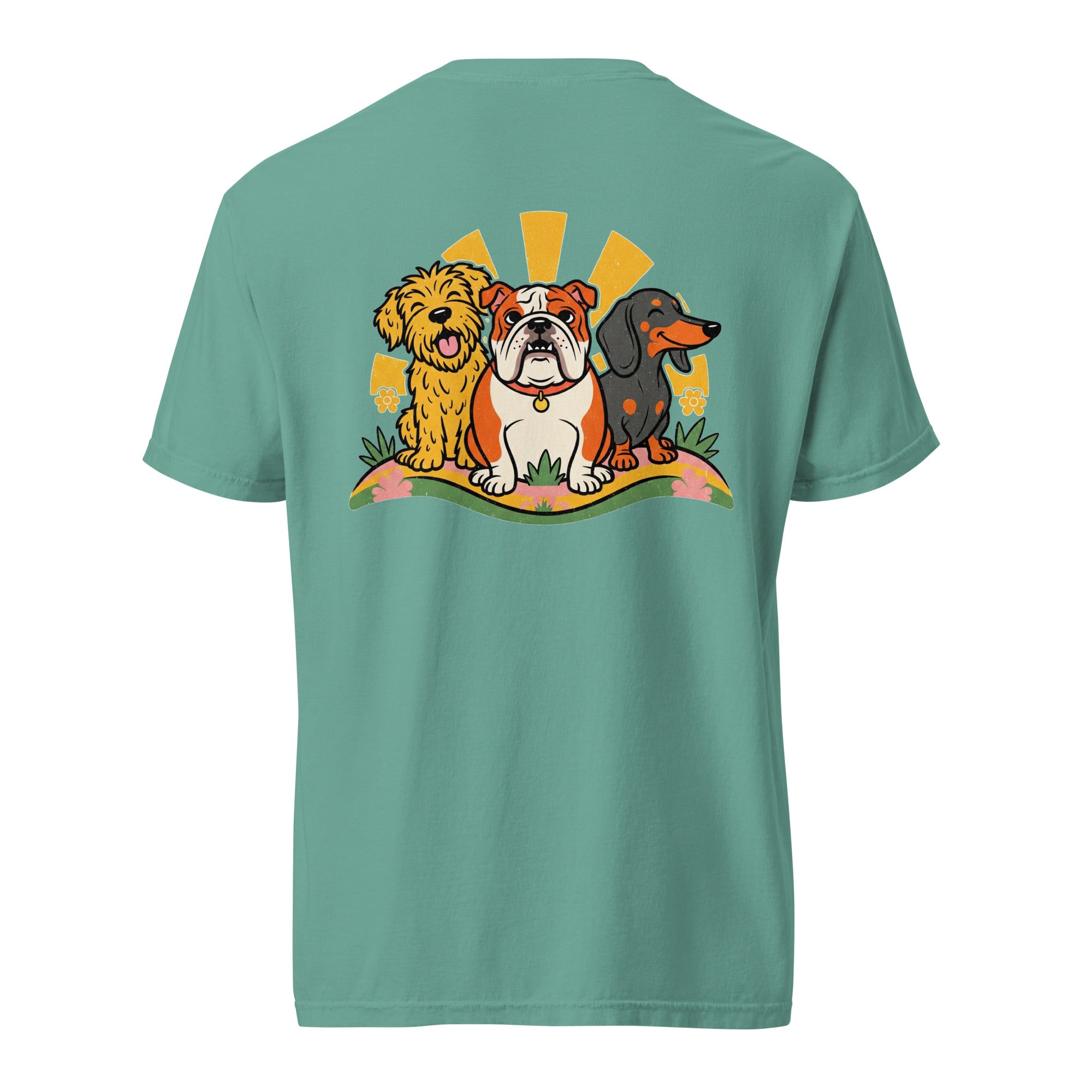 Premium unisex zwaargewicht T-shirt, Garment-Dyed, 100% ringgesponnen katoen.