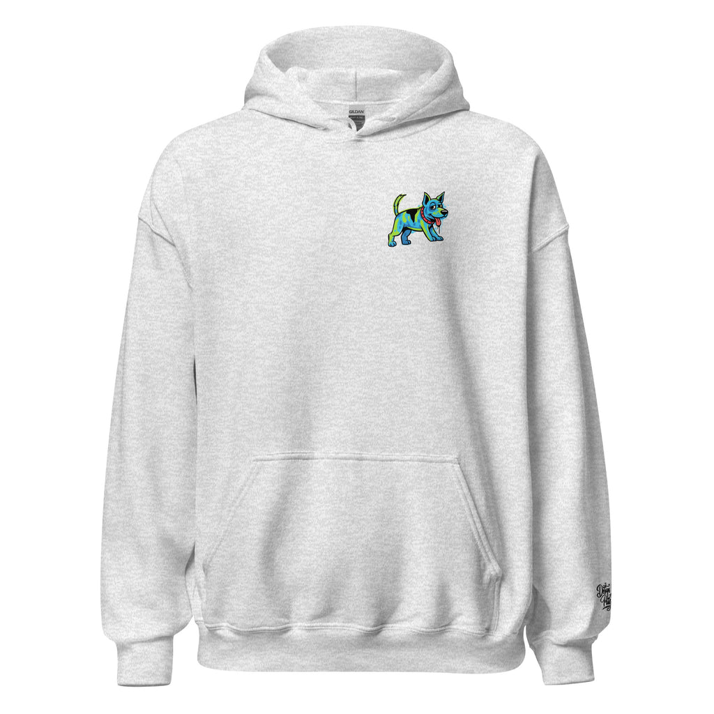 Pixar-stijl cartoon hondenprint unisex hoodie, levendige grafische trui