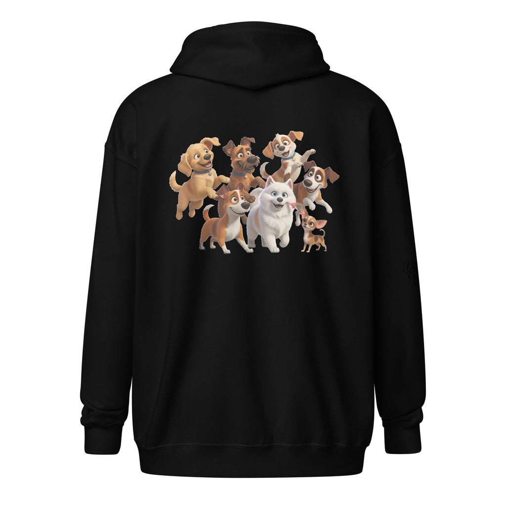 Abstracte Honden Graffiti Heavy Blend Hoodie met Rits