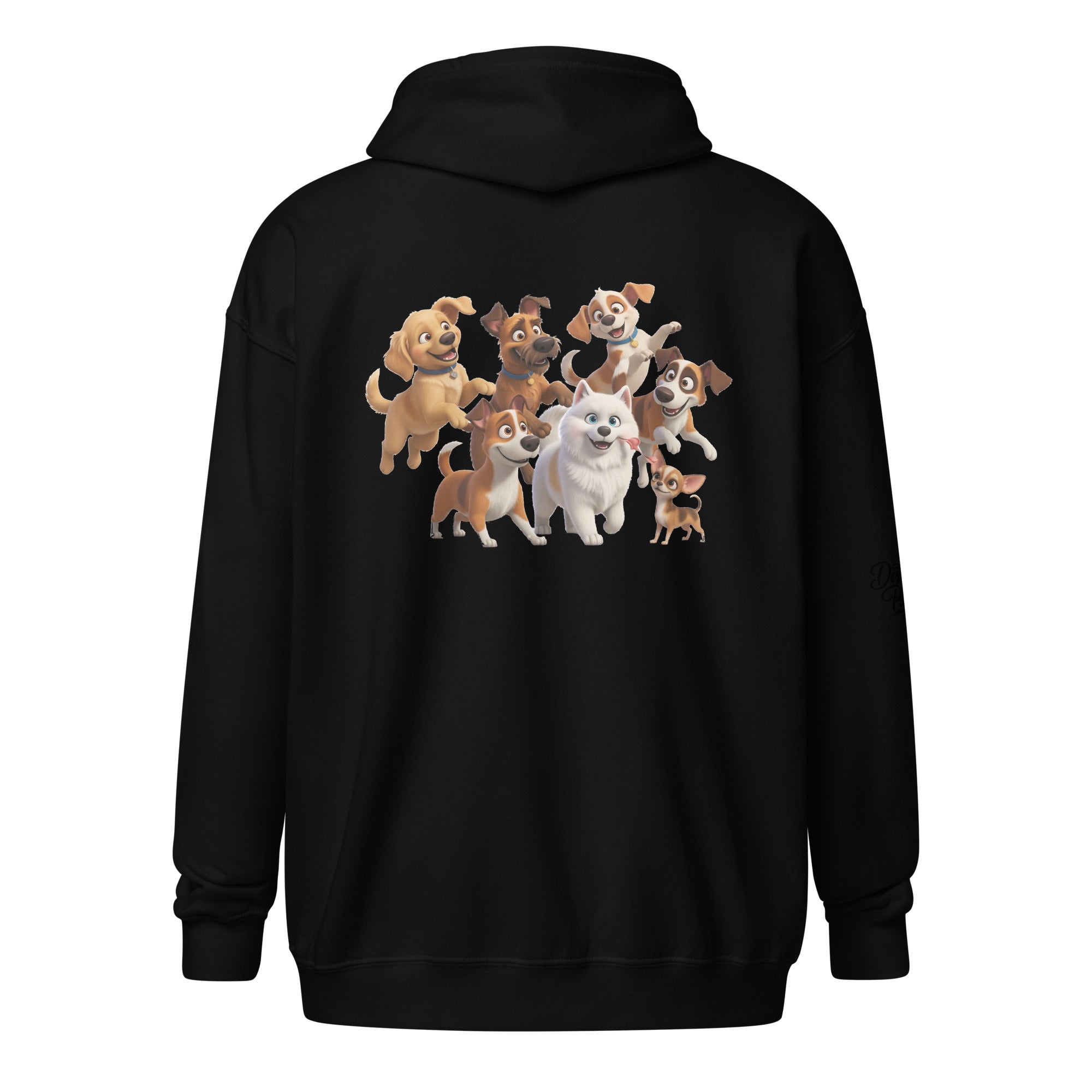 Abstracte Honden Graffiti Heavy Blend Hoodie met Rits