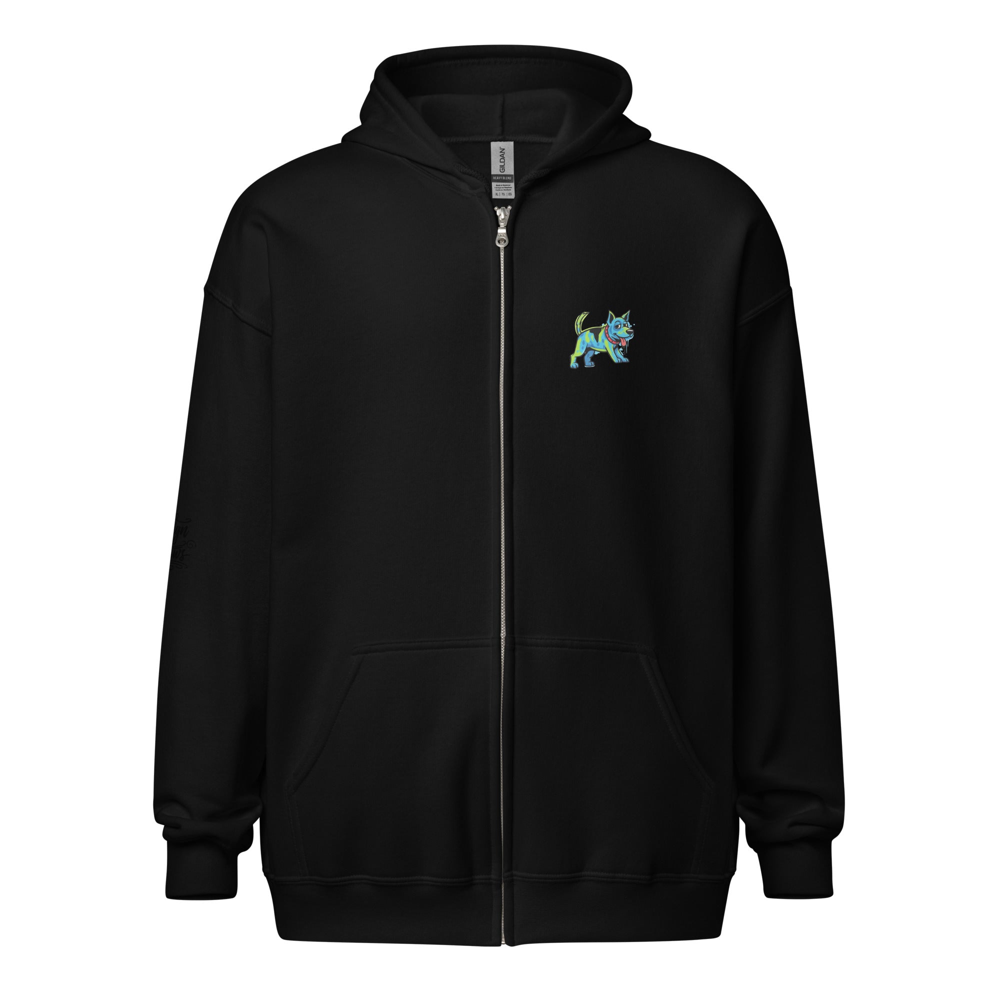 Abstracte Honden Graffiti Hoodie met rits.