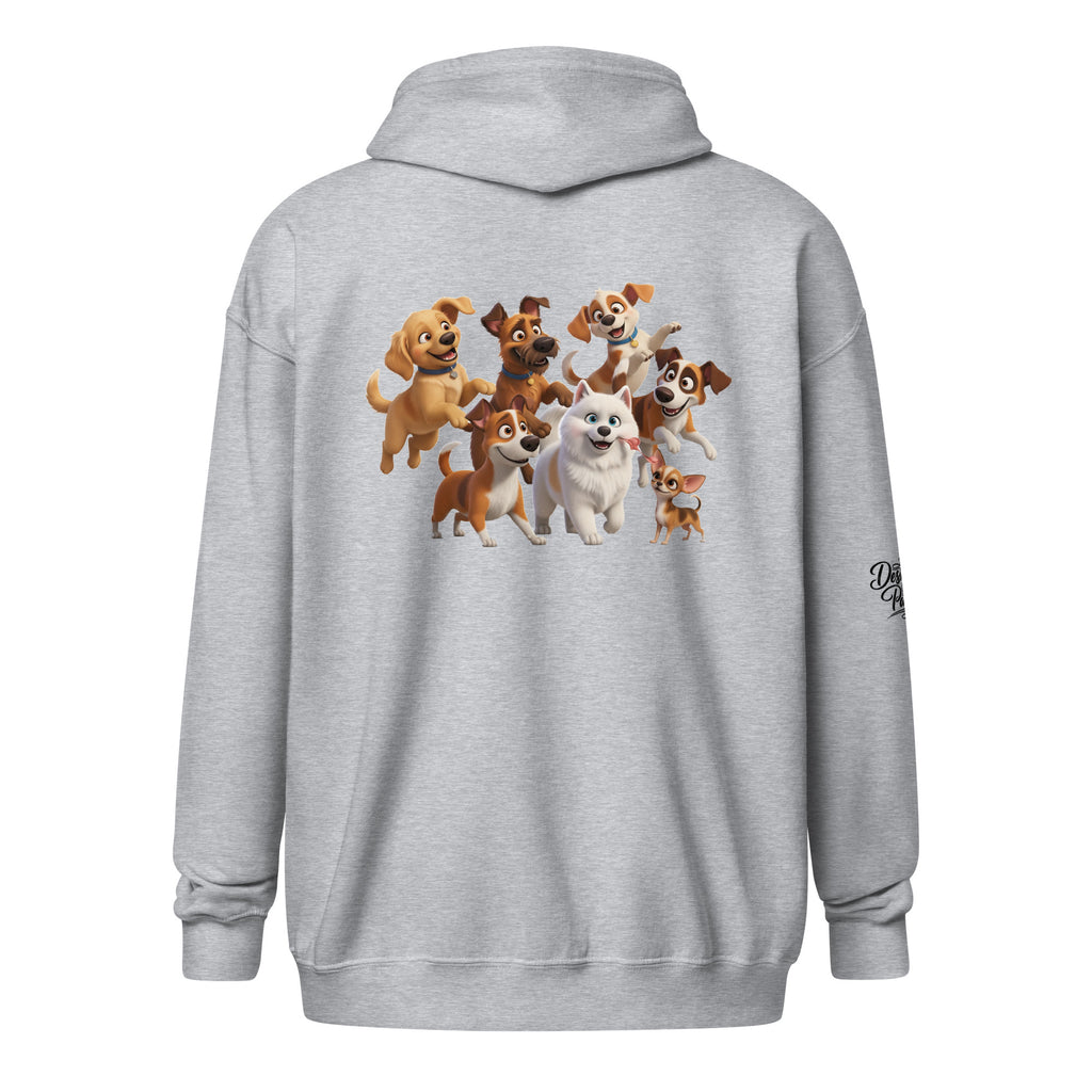 Abstracte Honden Graffiti Hoodie met rits. Heavy Blend Abstract Hounds.