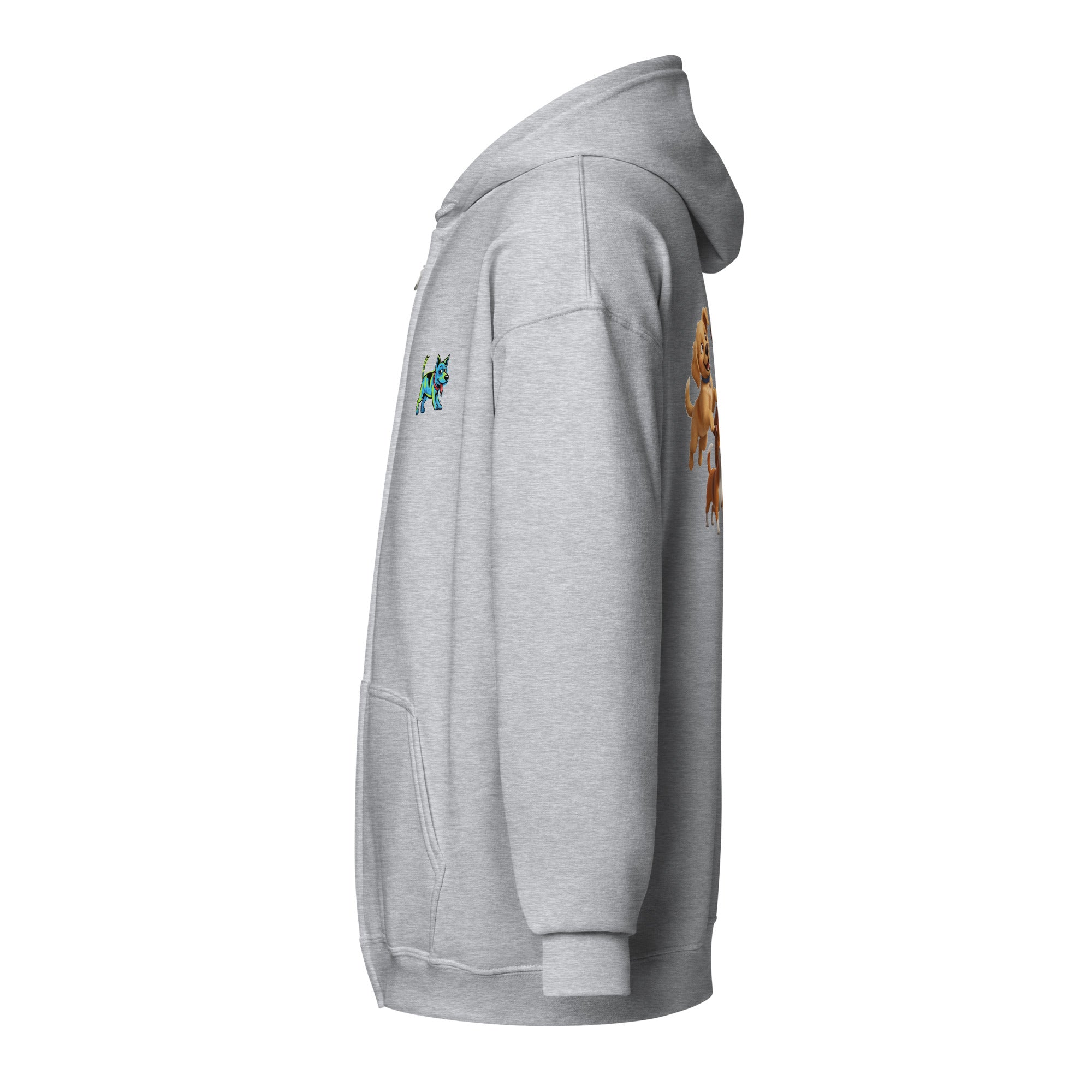 Abstracte Honden Graffiti Hoodie | Heavy Blend met rits