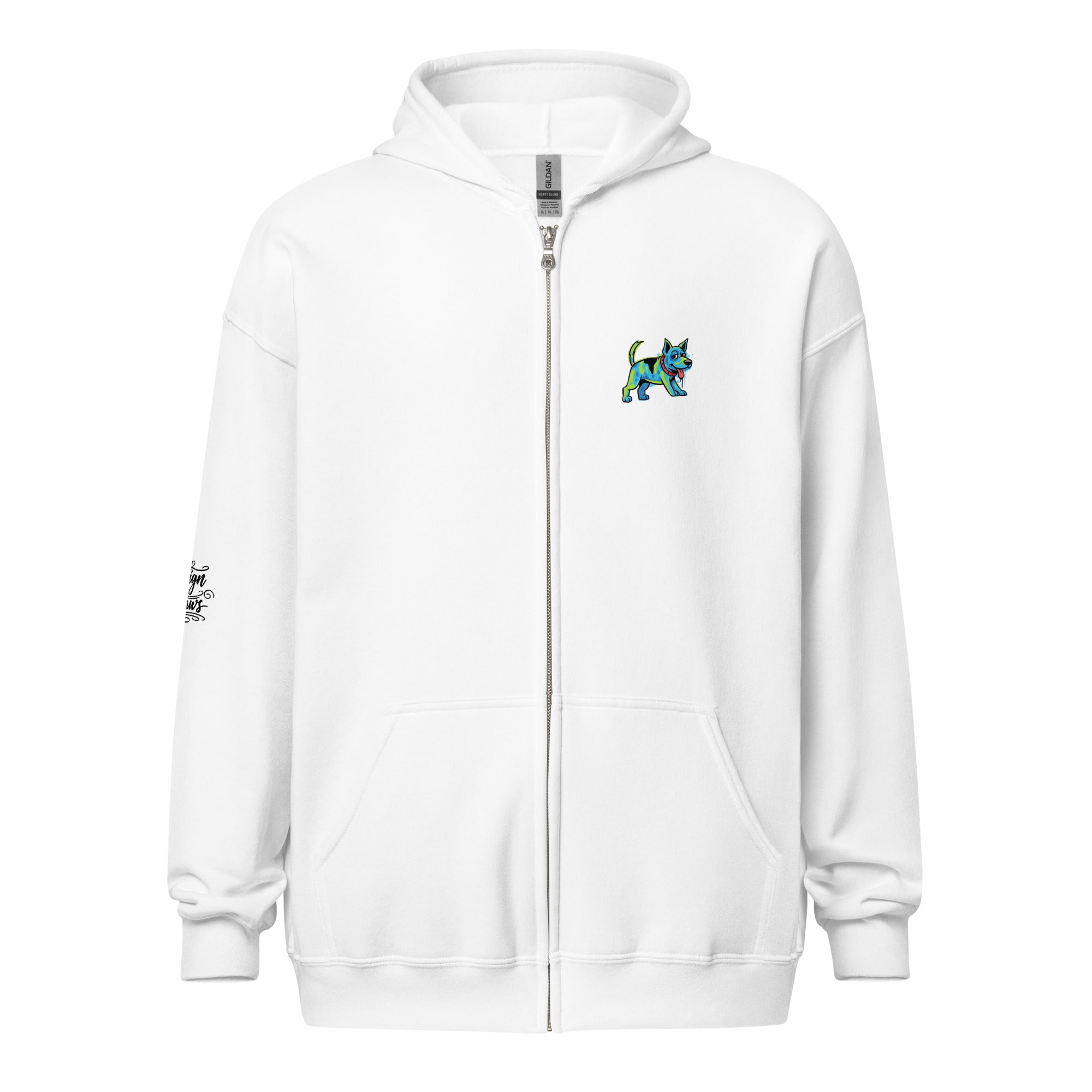 Abstracte Honden Graffiti Hoodie met rits (Heavy Blend)