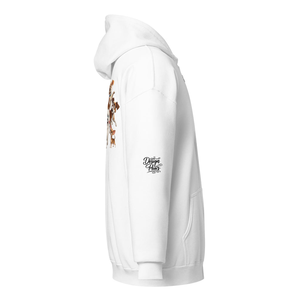 Abstract Hounds Graffiti Hoodie met rits. Abstracte hondenprint, heavy blend materiaal.