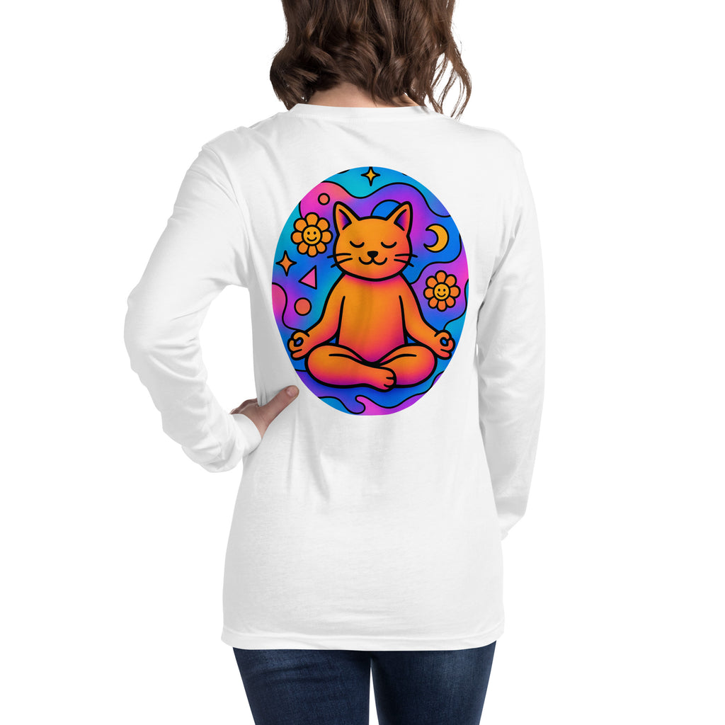 Unisex lange mouwen shirt met kattenprint
