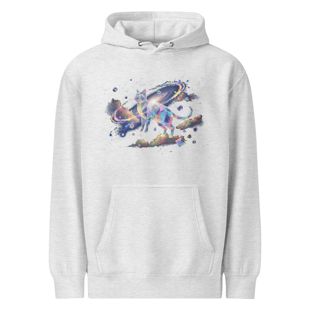 Premium Katten Hoodie Zero Gravity Cat Unisex Comfort in blauw met opdruk van een astronaut kat