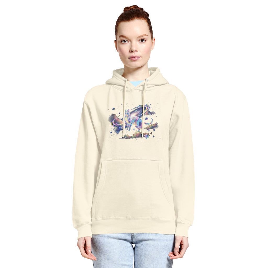 Premium Unisex Hoodie met Zero Gravity Katten design