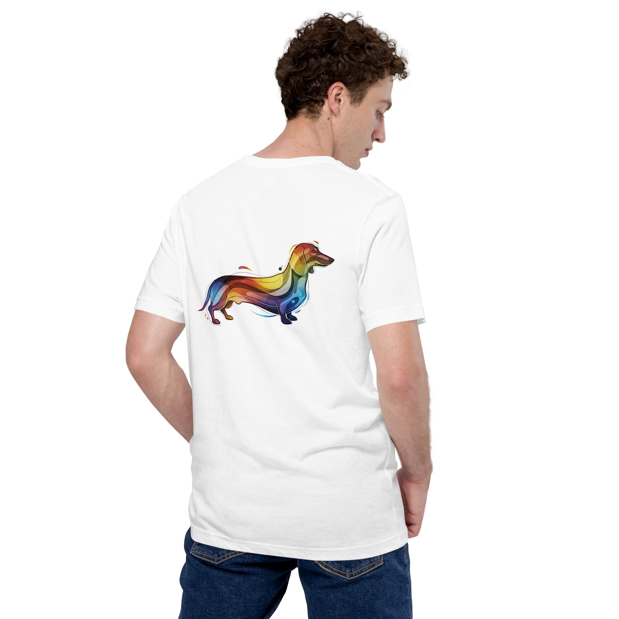 Abstract Teckel T-shirt met grafische print