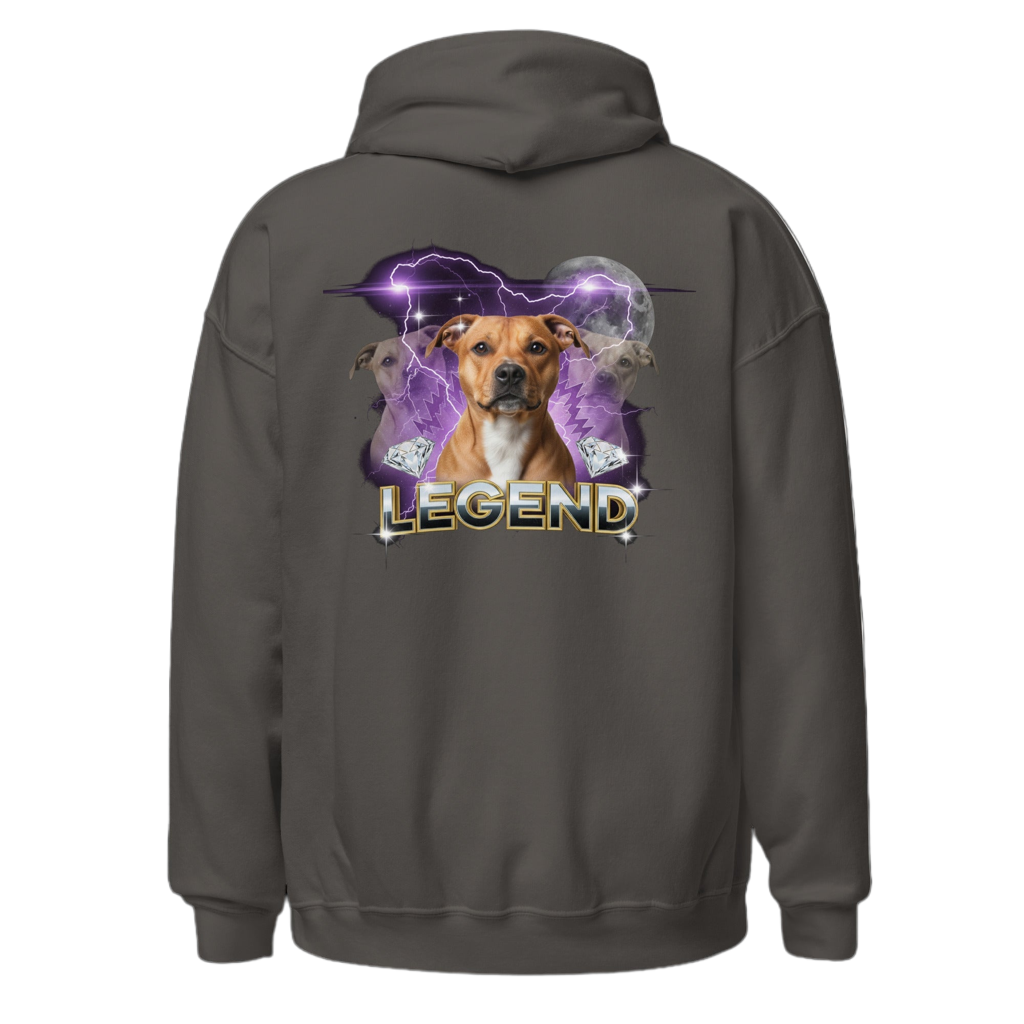 The Legend | Vintage Wash Hoodie – Staffy Edition Design Paws – onderdeel van Jandk.