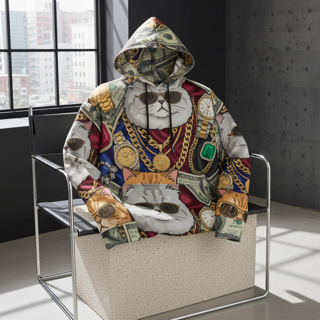 The Don's Vault | AOP Luxury Chaos Sweater Design Paws – onderdeel van Jandk.