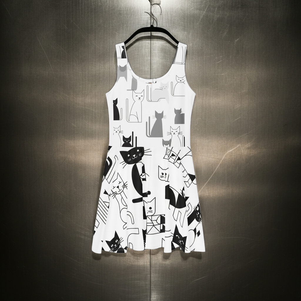 Abstracte katten Skaterjurk Design Paws – onderdeel van Jandk.