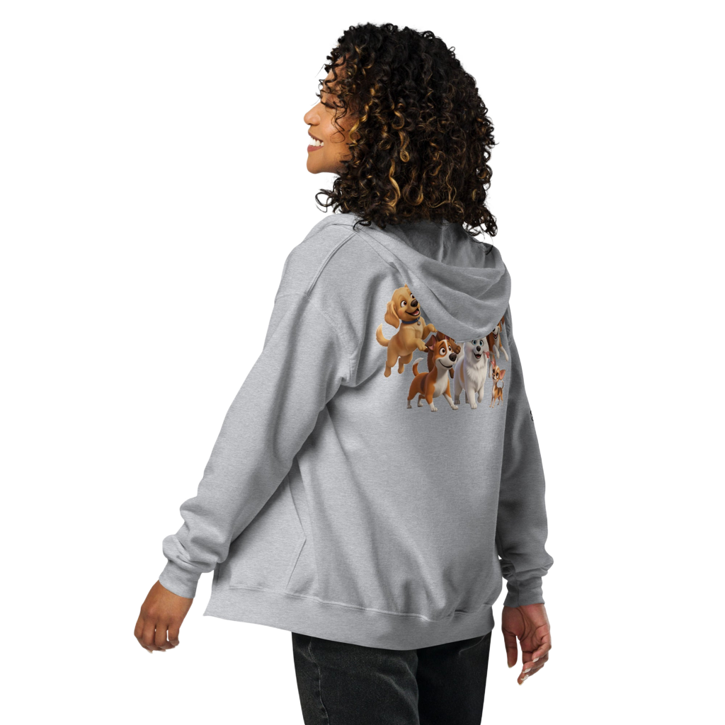 Abstracte Honden Graffiti Hoodie (Zip-up) | Unisex Heavy Blend Abstract Hounds print.